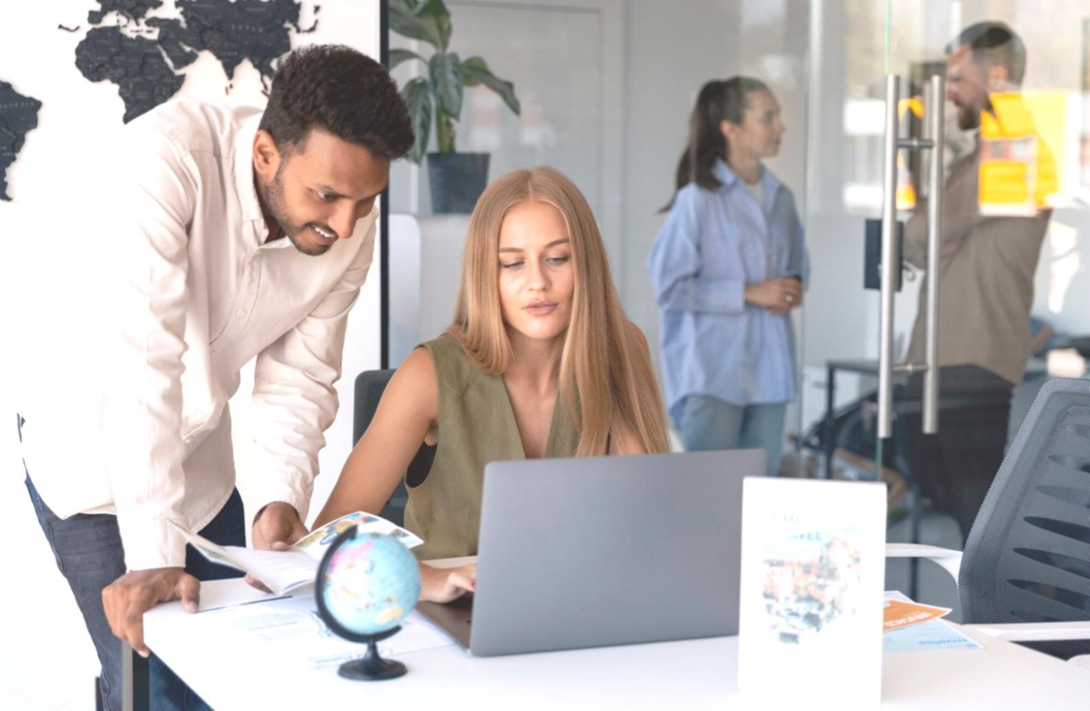 Business team collaboration during financial planning workshop